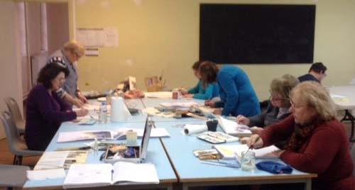 Atelier aquarelle à l'atelier libre de peinture de Château-Thierry dans le sud de l'Aisne