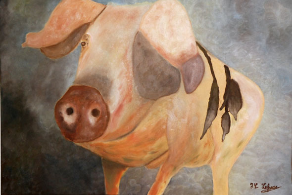 Pig art à l'atelier libre de peinture de Condé en Brie dans le sud de l'Aisne