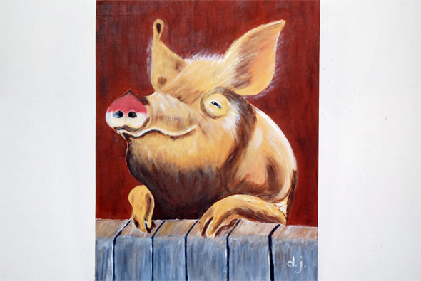 Pig art à l'atelier libre de peinture de Condé en Brie dans le sud de l'Aisne