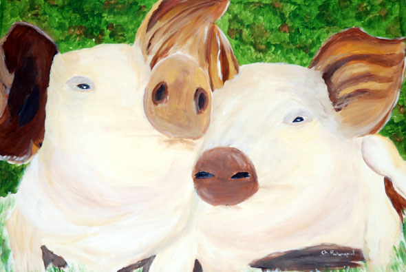 Pig art à l'atelier libre de peinture de Condé en Brie dans le sud de l'Aisne