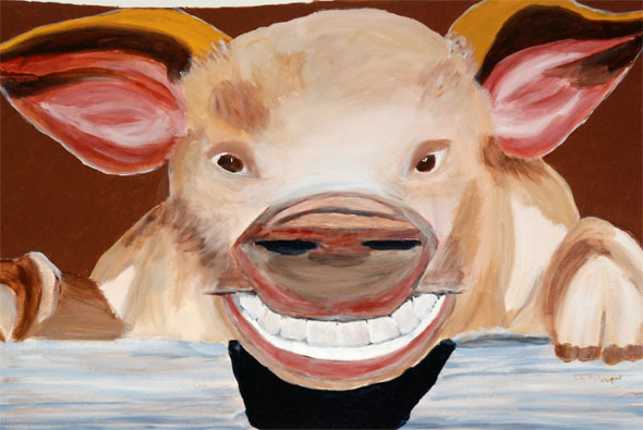 Pig art à l'atelier libre de peinture de Condé en Brie dans le sud de l'Aisne