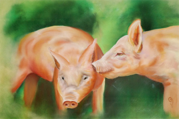 Pig art à l'atelier libre de peinture de Condé en Brie dans le sud de l'Aisne
