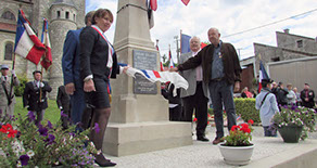 Inauguration de la stèle des Anciens Combattants de toutes les guerres "Morts pour la France" à Brasles dans le sud de l'Aisne