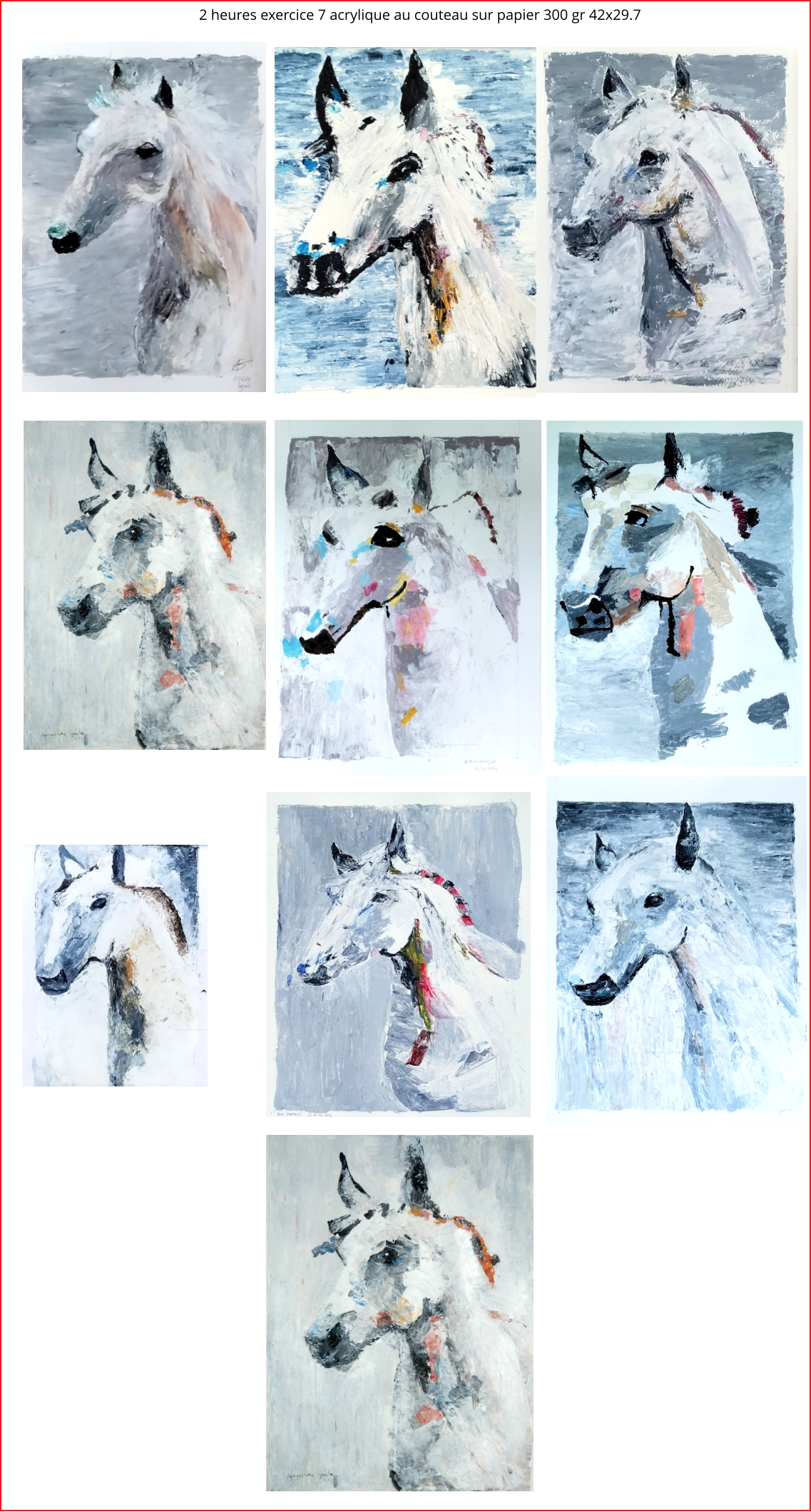 2 heures exercice 7 acrylique au couteau sur papier 300 gr 42x29.7