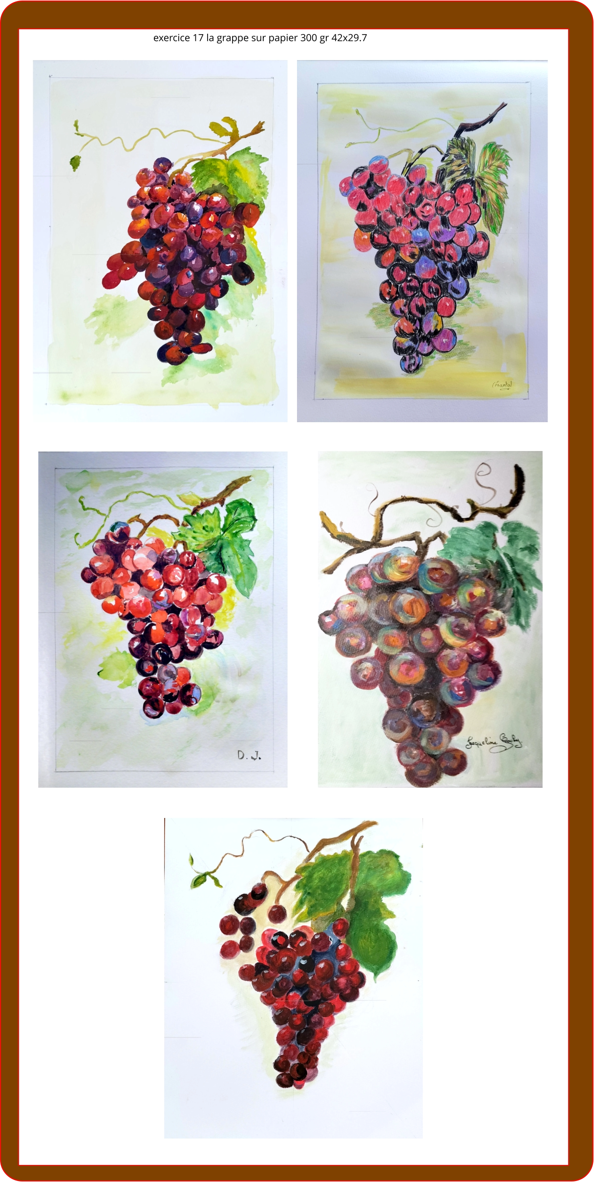 exercice 17 la grappe sur papier 300 gr 42x29.7