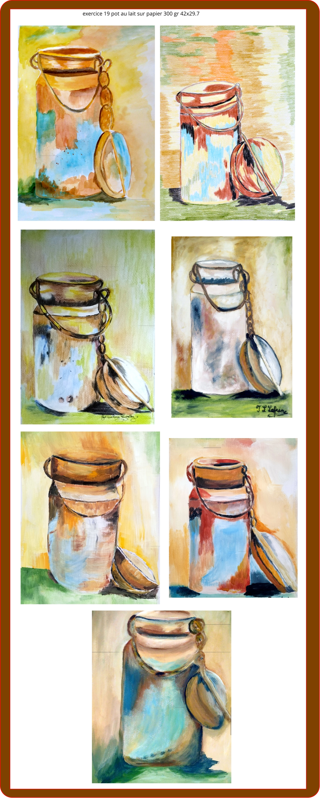 exercice 19 pot au lait sur papier 300 gr 42x29.7