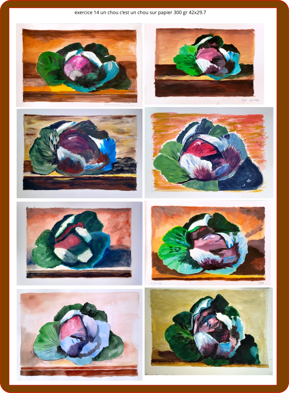 exercice 14 un chou c’est un chou sur papier 300 gr 42x29.7