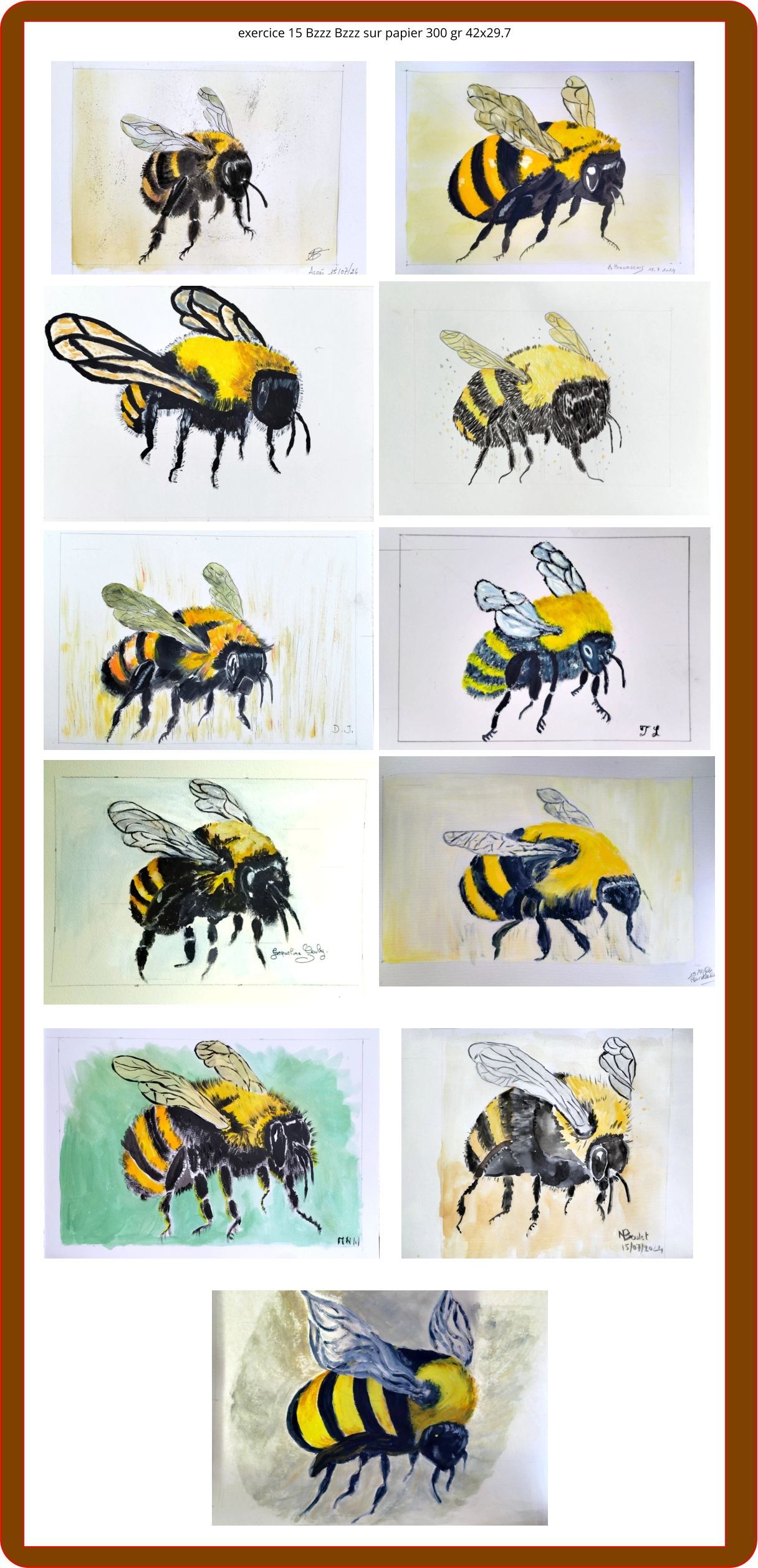 exercice 15 Bzzz Bzzz sur papier 300 gr 42x29.7