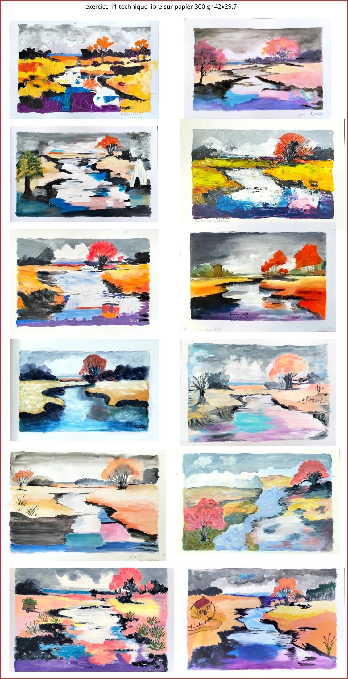 exercice 11 technique libre sur papier 300 gr 42x29.7