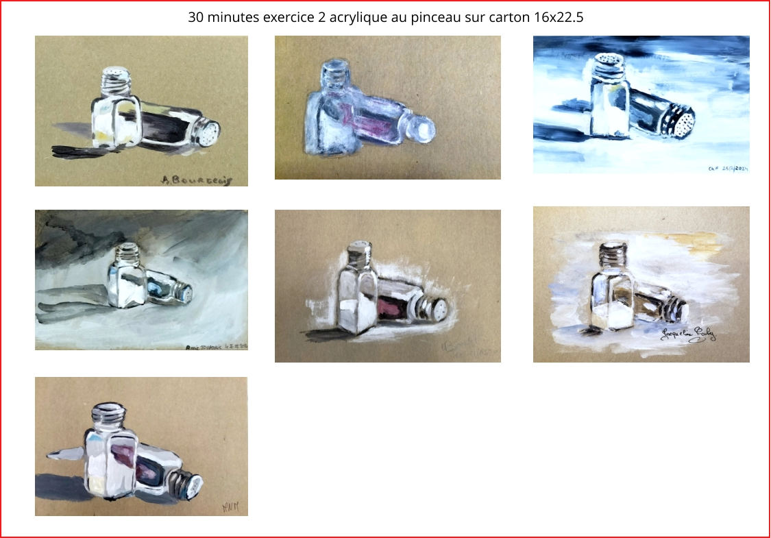 30 minutes exercice 2 acrylique au pinceau sur carton 16x22.5
