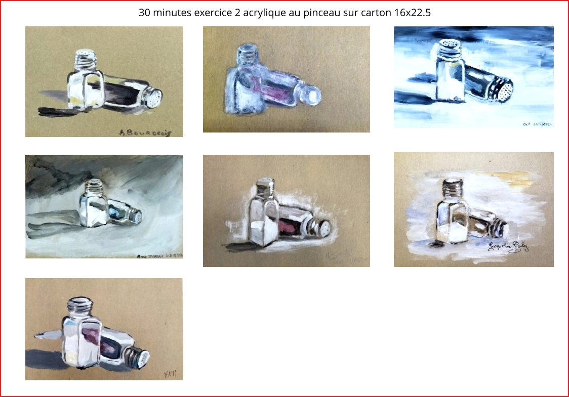 30 minutes exercice 2 acrylique au pinceau sur carton 16x22.5
