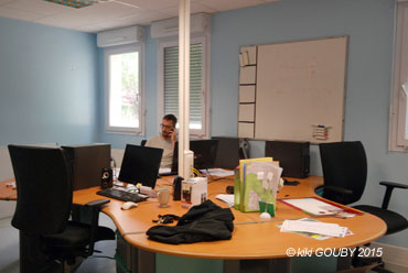 Visite des nouveaux locaux de la 4CB (communauté de communes du canton de Condé en Brie) en compagnie d'Eric Mangin, dans le sud de l'Aisne